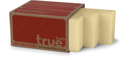 True body soap unscented bars, 3PK (4.5OZ)
